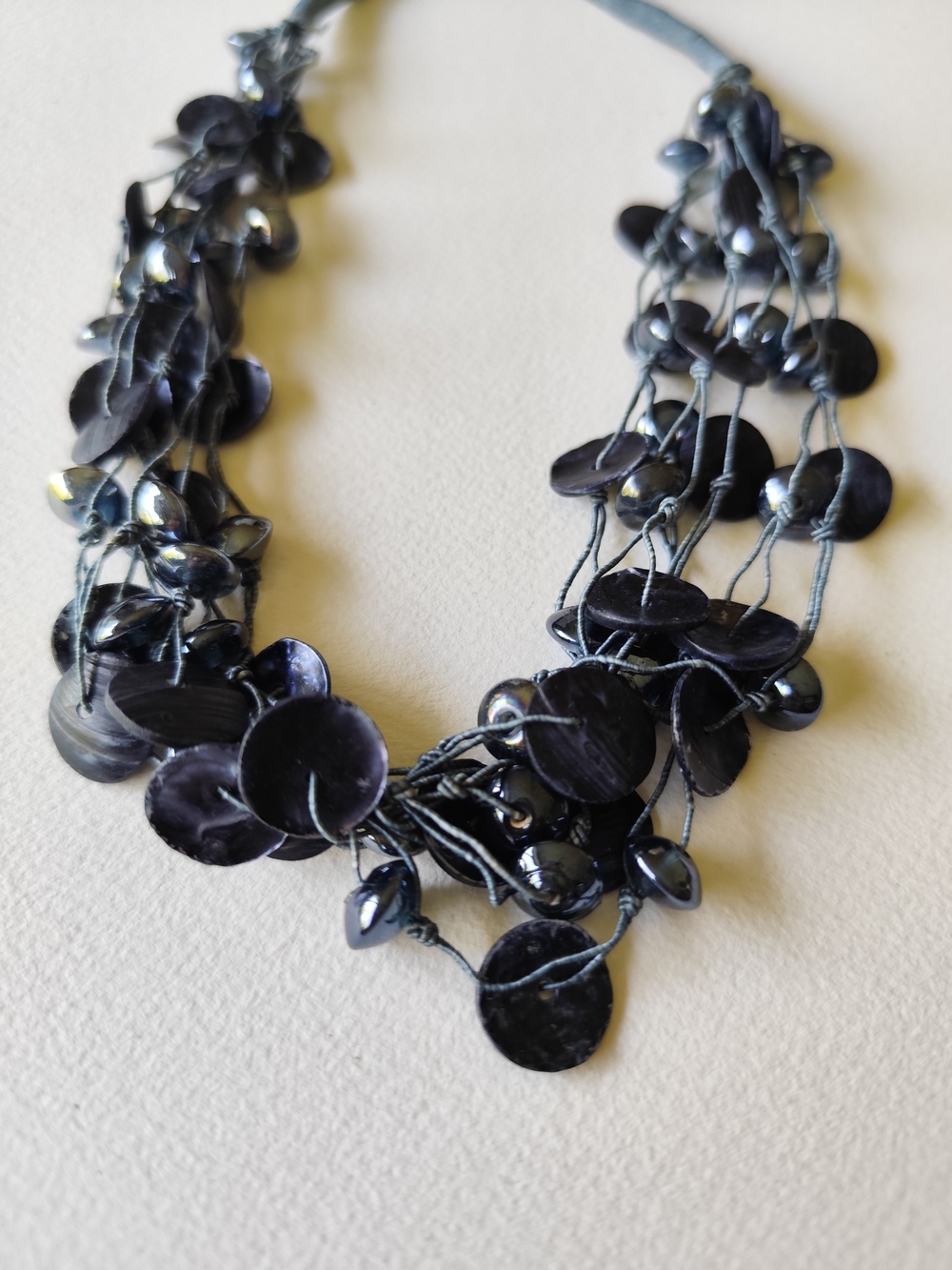 3/$25💙Handmade Blue Shell Multi-Strand Necklace - Picture 2 of 4